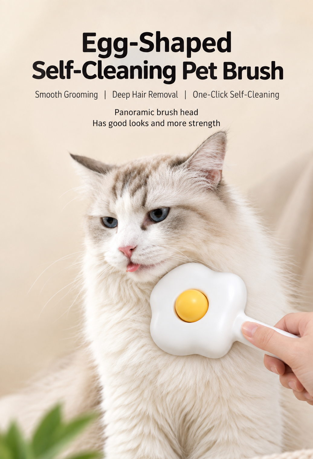 One-Click Self-Cleaning Slicker Pet Deshedding Brush