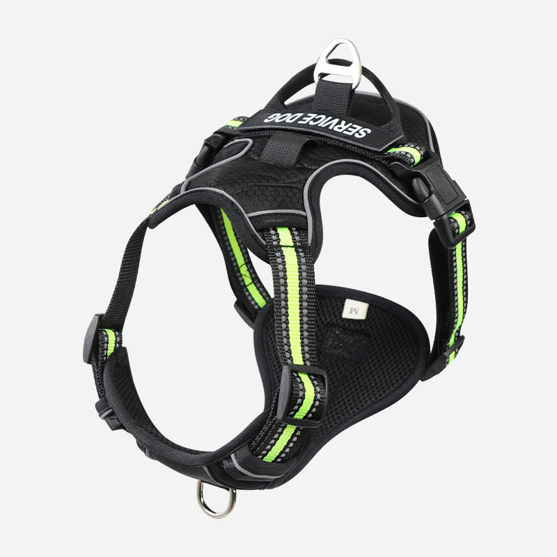 Reflective Oxford Dog Harness & Leash Options - Black