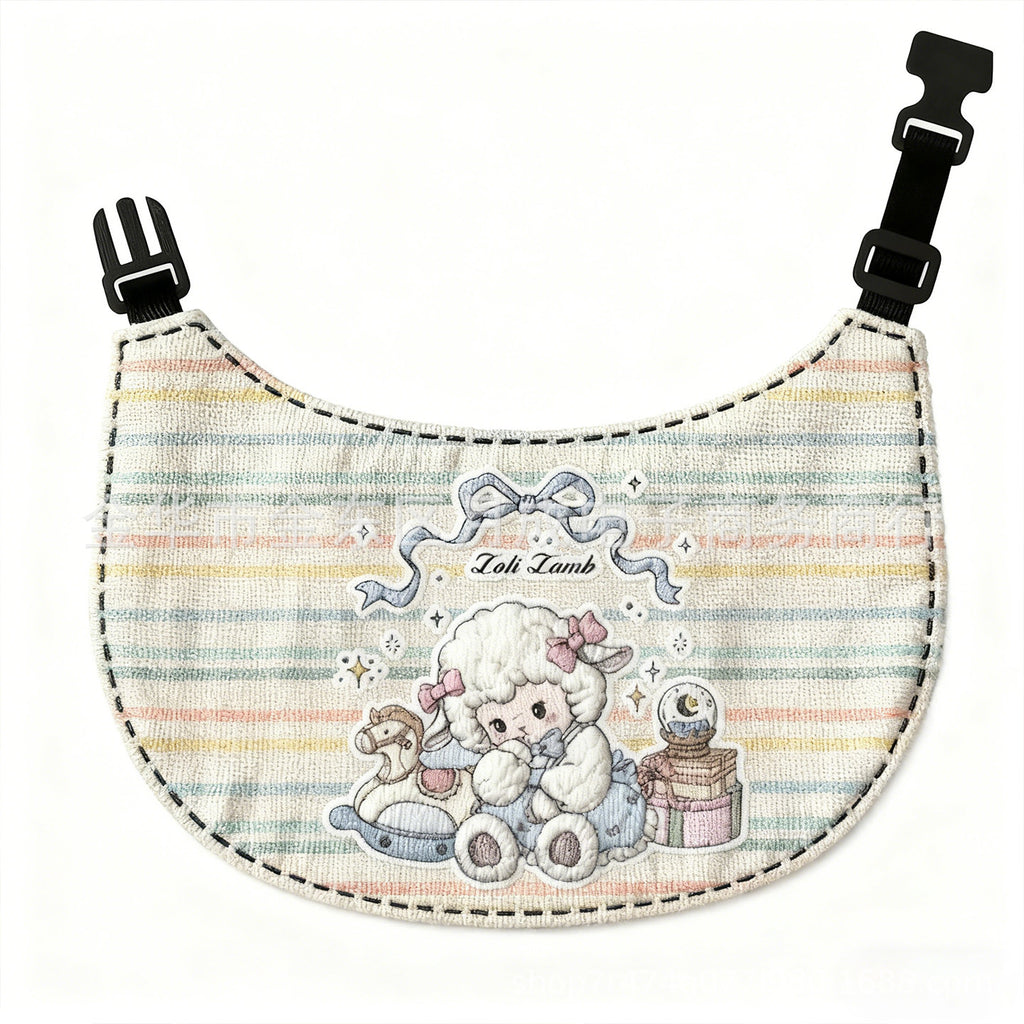 Rounded Cartoon Pet Bibs - Line-Art Lamb
