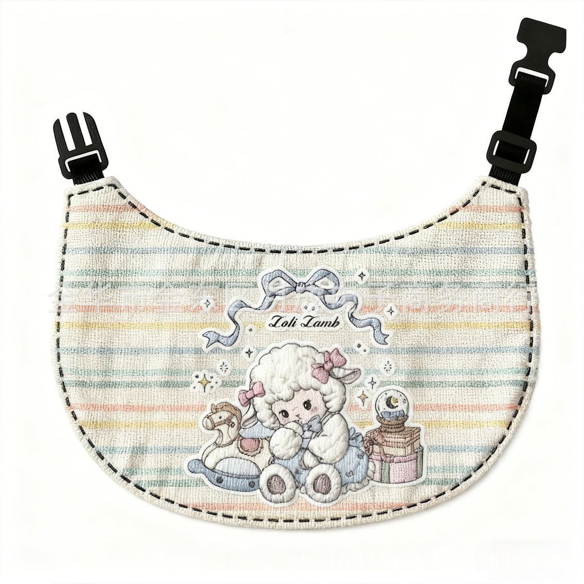 Rounded Cartoon Pet Bibs - Line-Art Lamb