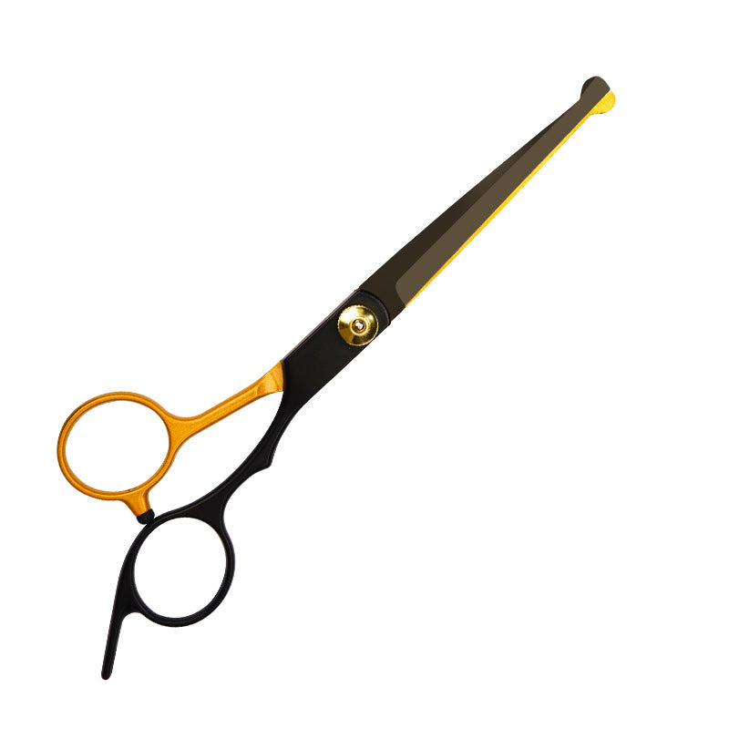 Black-Gold Pet Grooming Shears & Tool Sets - Black-Gold - Split Fish-Mouth Style-Straight Shears
