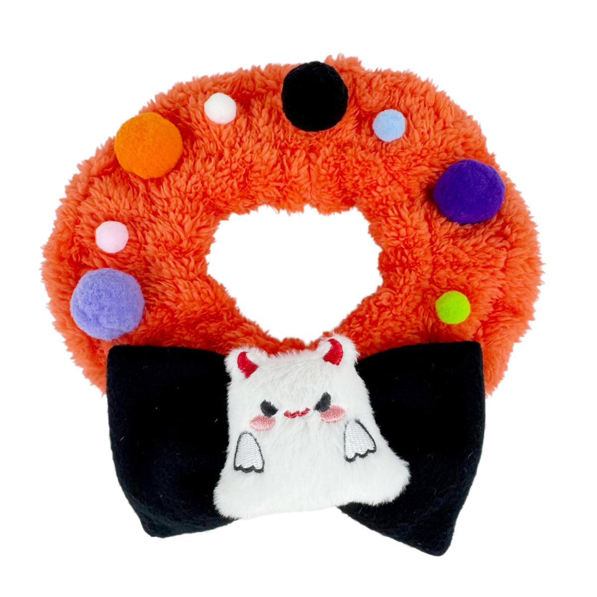 Orange Fluffy Halloween Pet Collars & Hat Sets - Orange Fluffy Collar-Ghost