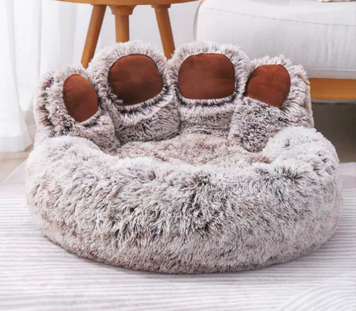 Round Pet Bed - Classic and Dual-Fiber Styles - Dual-Fiber Coffee