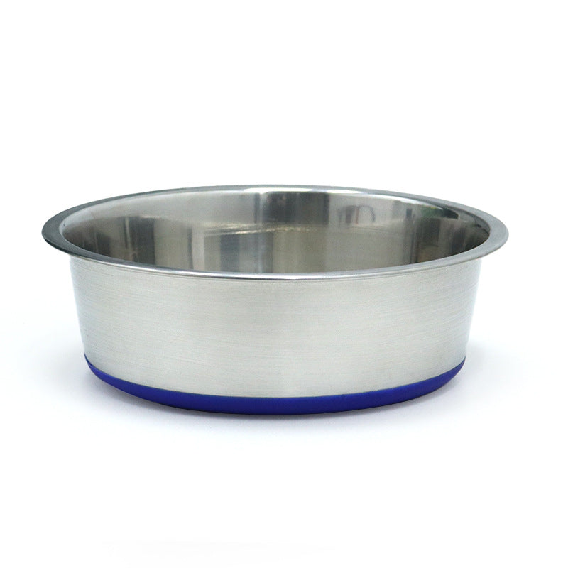 Stainless Steel Pet Bowls with Non-Slip Base - Blue (Partial Non-Slip Base)