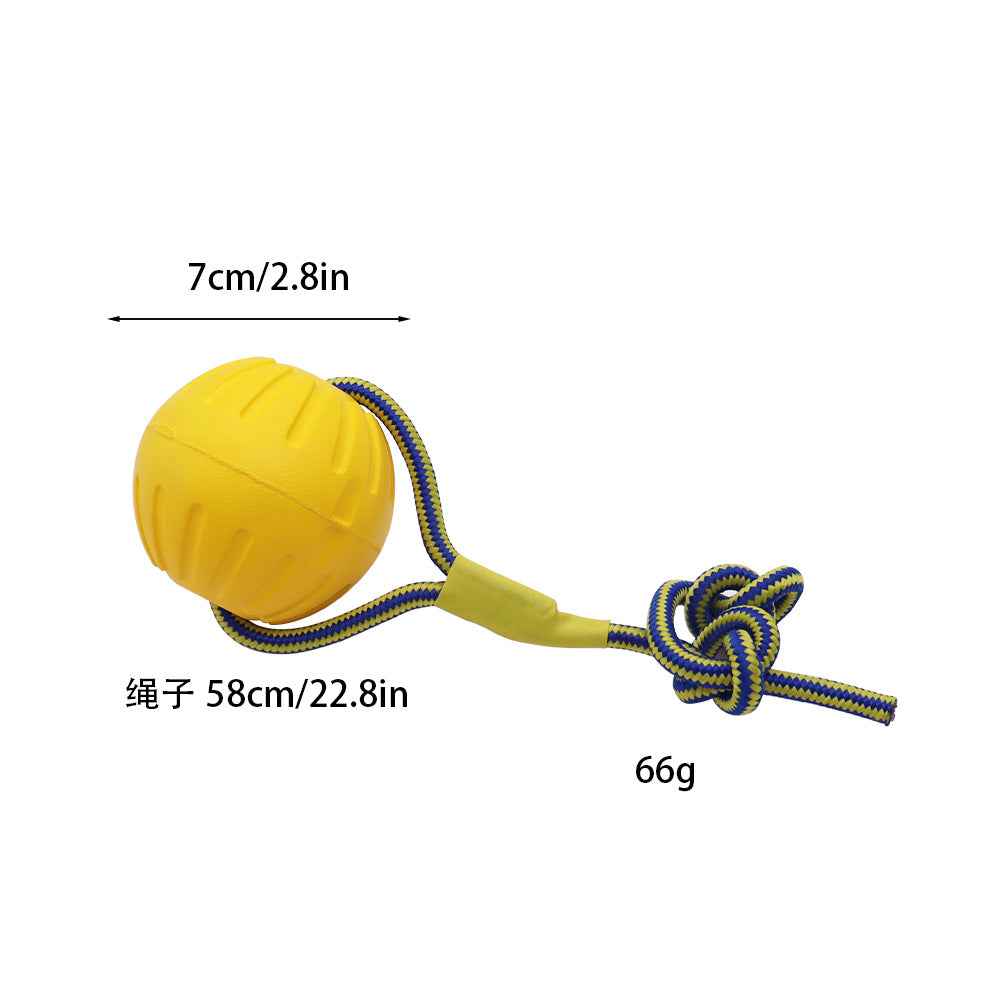 EVA Dog Balls, Rings and Fetch Toys - Small Ball with Rope