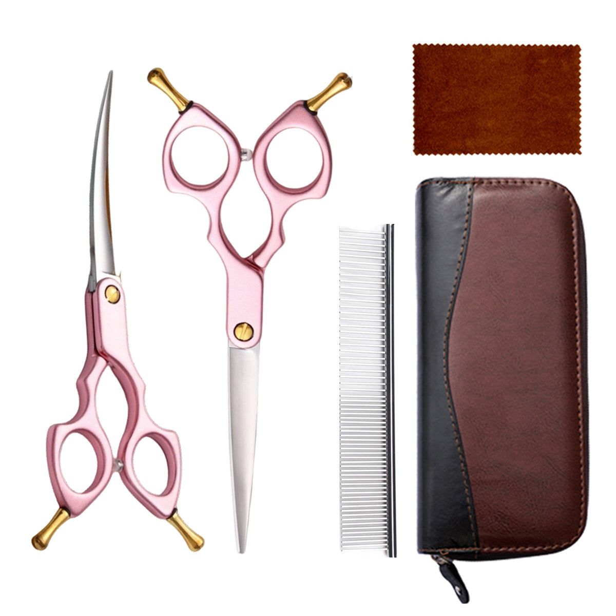 440C Stainless Steel Pet Grooming Shears & Sets - H022Pink Set