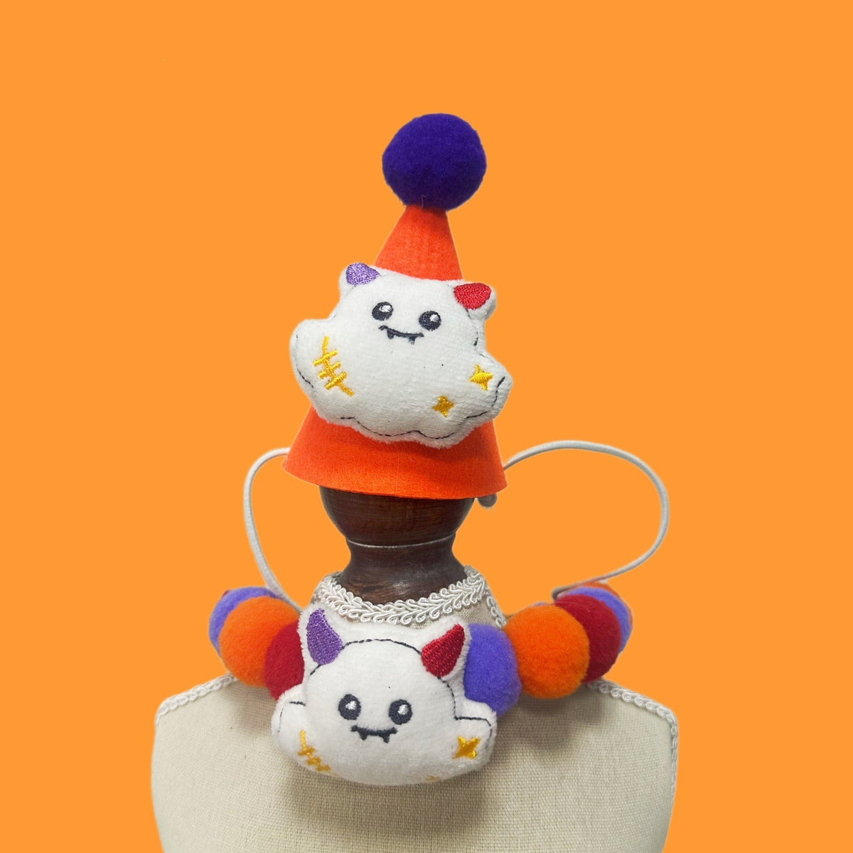 Halloween Pom-Pom Pet Collars & Hat Sets - 04 Little Trickster + Hat