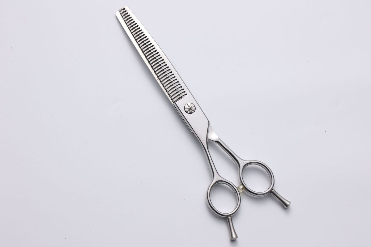 440C Stainless Steel Pet Grooming Shears & Sets - 010 7 inch Curved Fishbone Shears (Left-Handed)