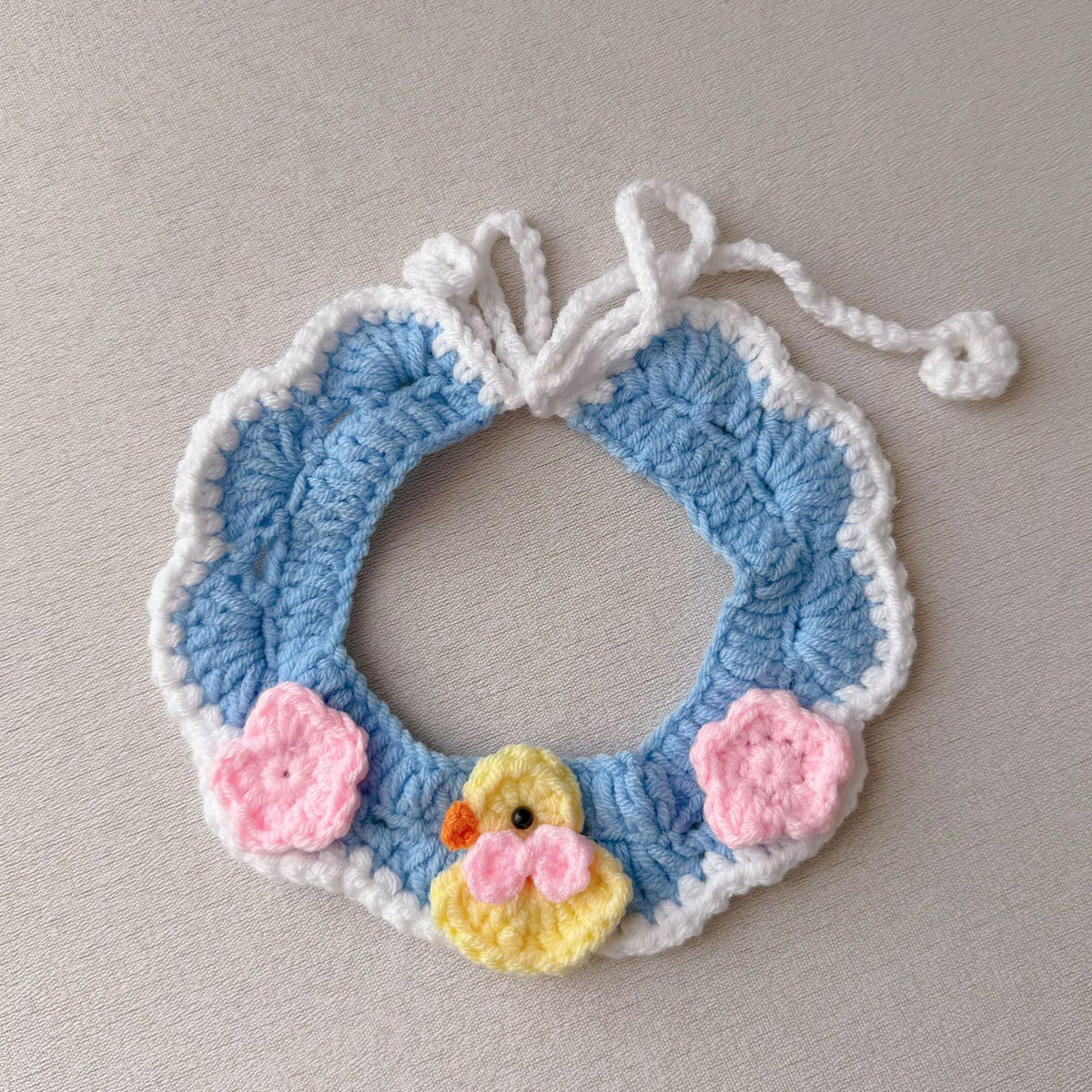 Knitted Pet Collars & Bibs for Cats and Dogs - Floral Duck Collar