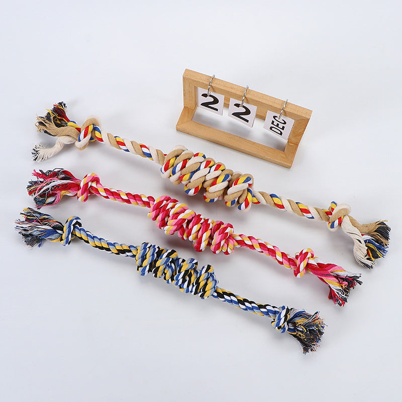 Knotted Cotton Rope Dog Toys - Tug & Chew Collection - 6 Knots - Random Color