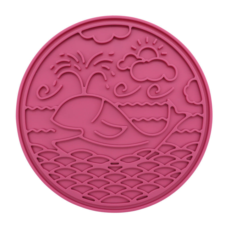 Whale Silicone Lick Mat with Suction Cups - Whale210 x 210 x 9mm / Blush Pink
