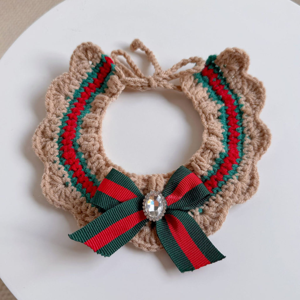 Knitted Pet Collars & Bibs for Cats and Dogs - British Style