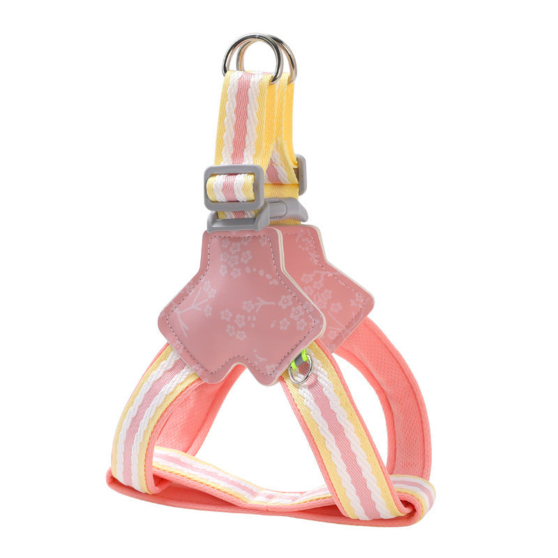 Jacquard Reflective Dog Harness & Leash Options - Peach Pink (Harness Only)