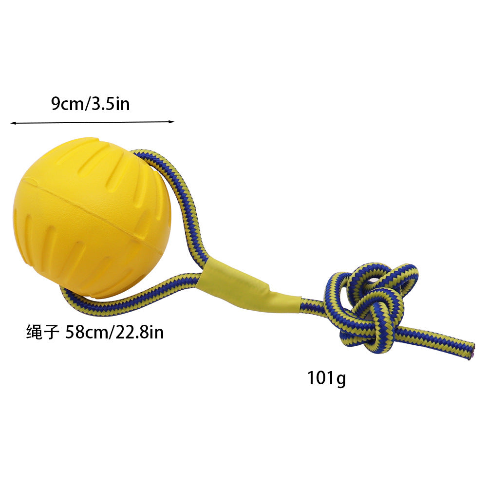 EVA Dog Balls, Rings and Fetch Toys - Large Ball with Rope