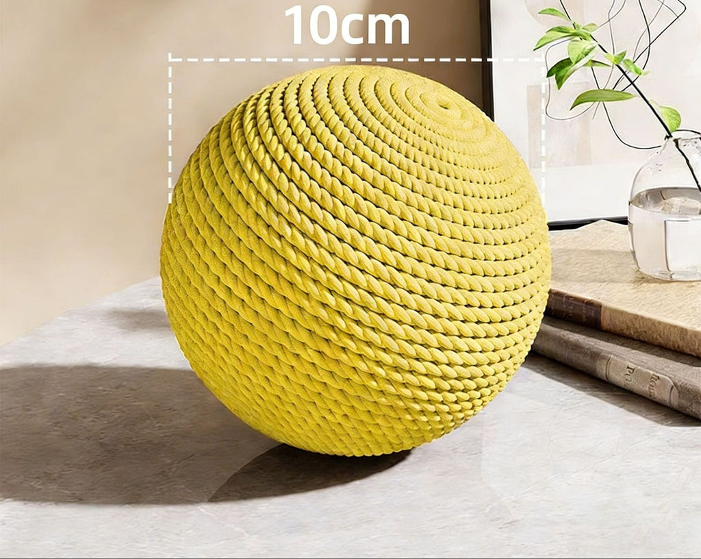 Oversized Sisal Cat Balls - Sisal Ball - Yellow-Diameter Approx. 10 cm