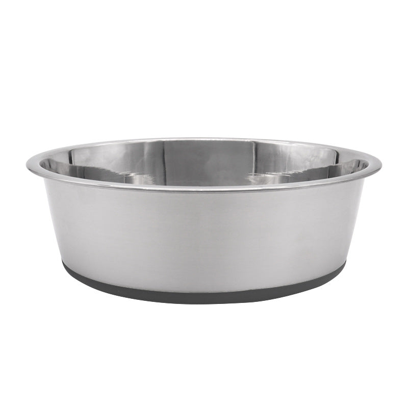 Stainless Steel Pet Bowls with Non-Slip Base - Gray (Partial Non-Slip Base)