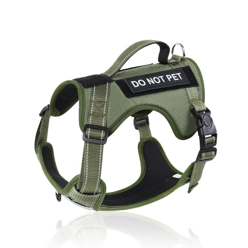Reflective Oxford Dog Harness & Leash Options - Army Green (Hook-and-Loop)