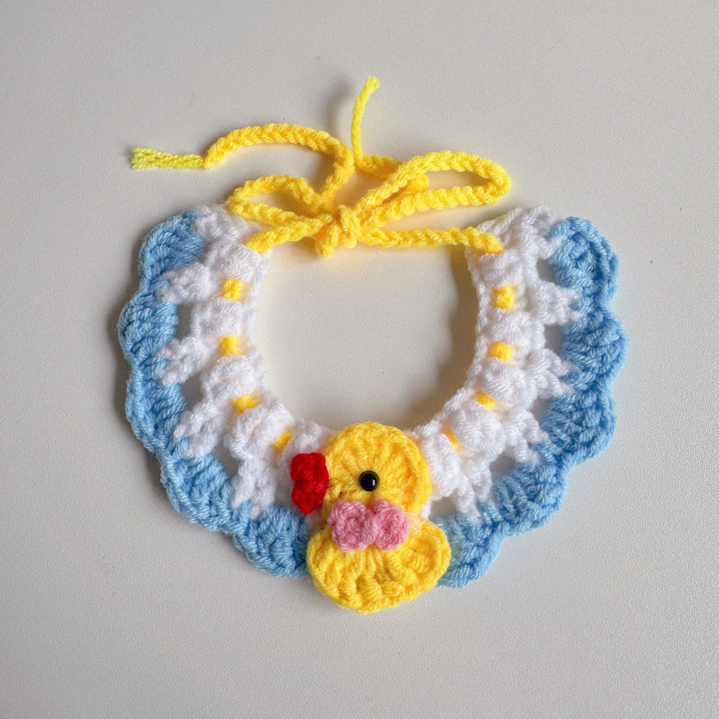 Knitted Pet Collars & Bibs for Cats and Dogs - Duck