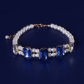 Square Rhinestone Pet Necklaces - Blue Square Rhinestone