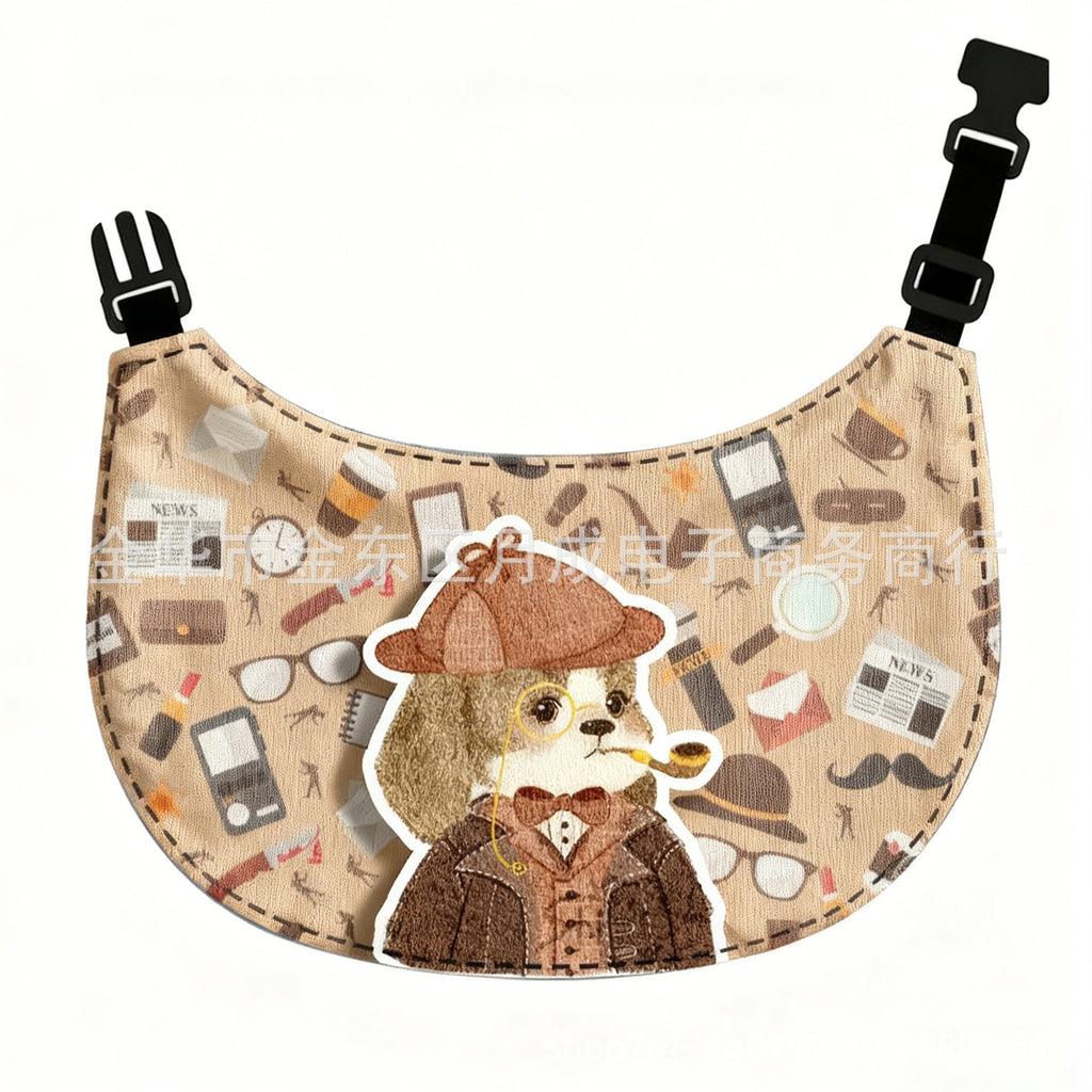 Rounded Cartoon Pet Bibs - Detective Dog