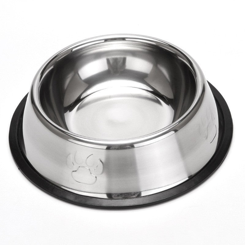 Stainless Steel Pet Bowls - Three Styles - Paw Print