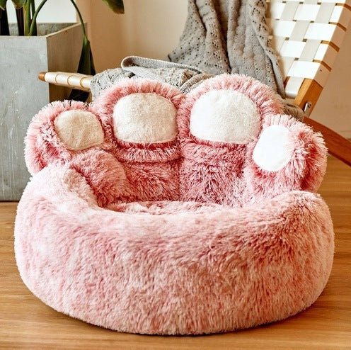 Round Pet Bed - Classic and Dual-Fiber Styles - Dual-Fiber Red