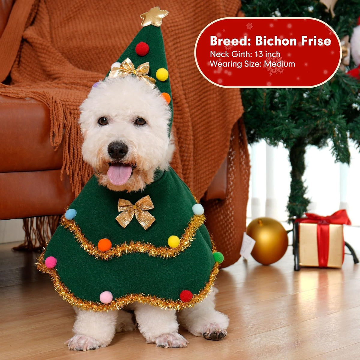 Dark Green Christmas Pet Cape - Dark Green / S - Neck 32 cm