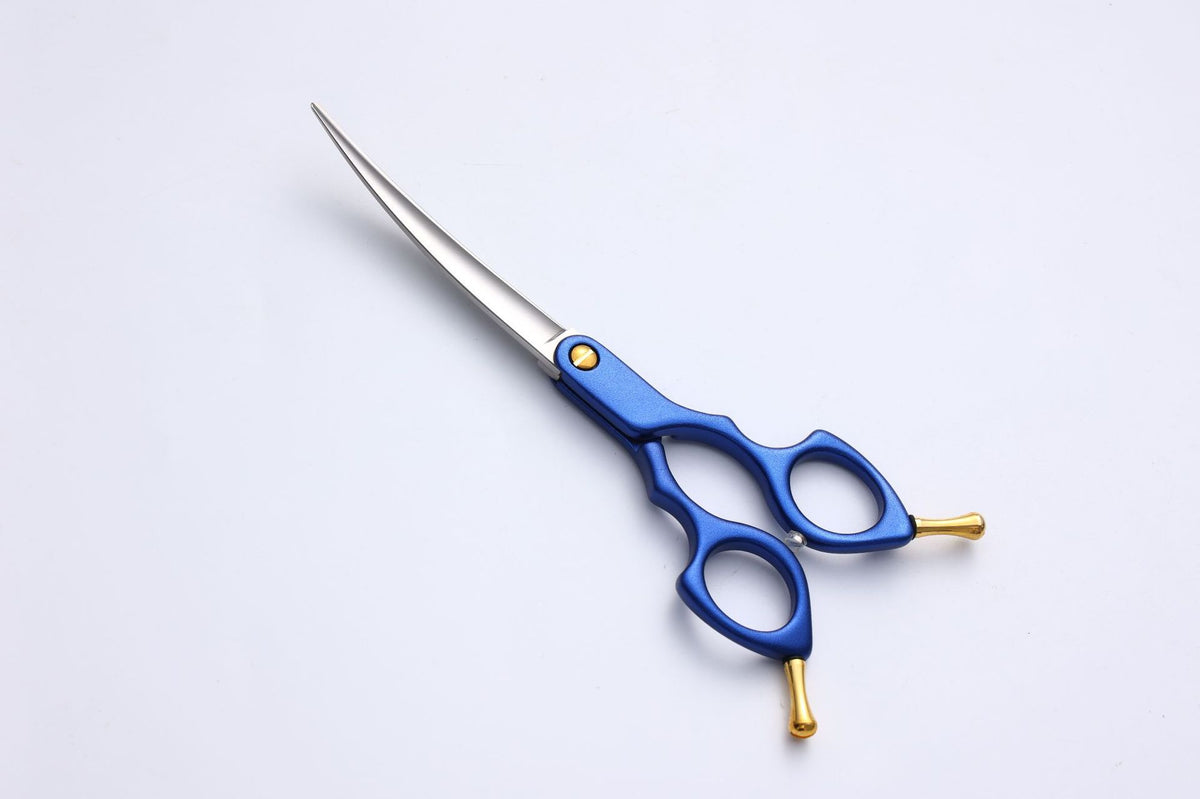 440C Stainless Steel Pet Grooming Shears & Sets - H022Blue Curved Shears