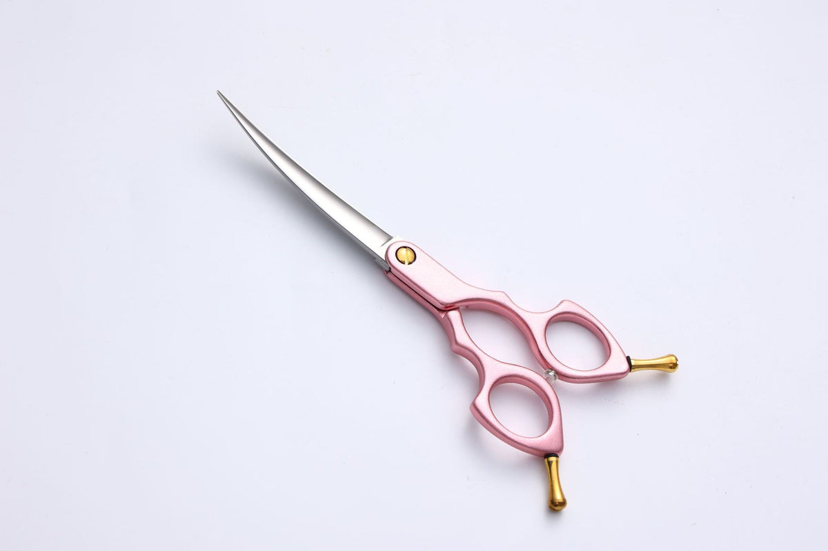 440C Stainless Steel Pet Grooming Shears & Sets - H022Pink Curved Shears