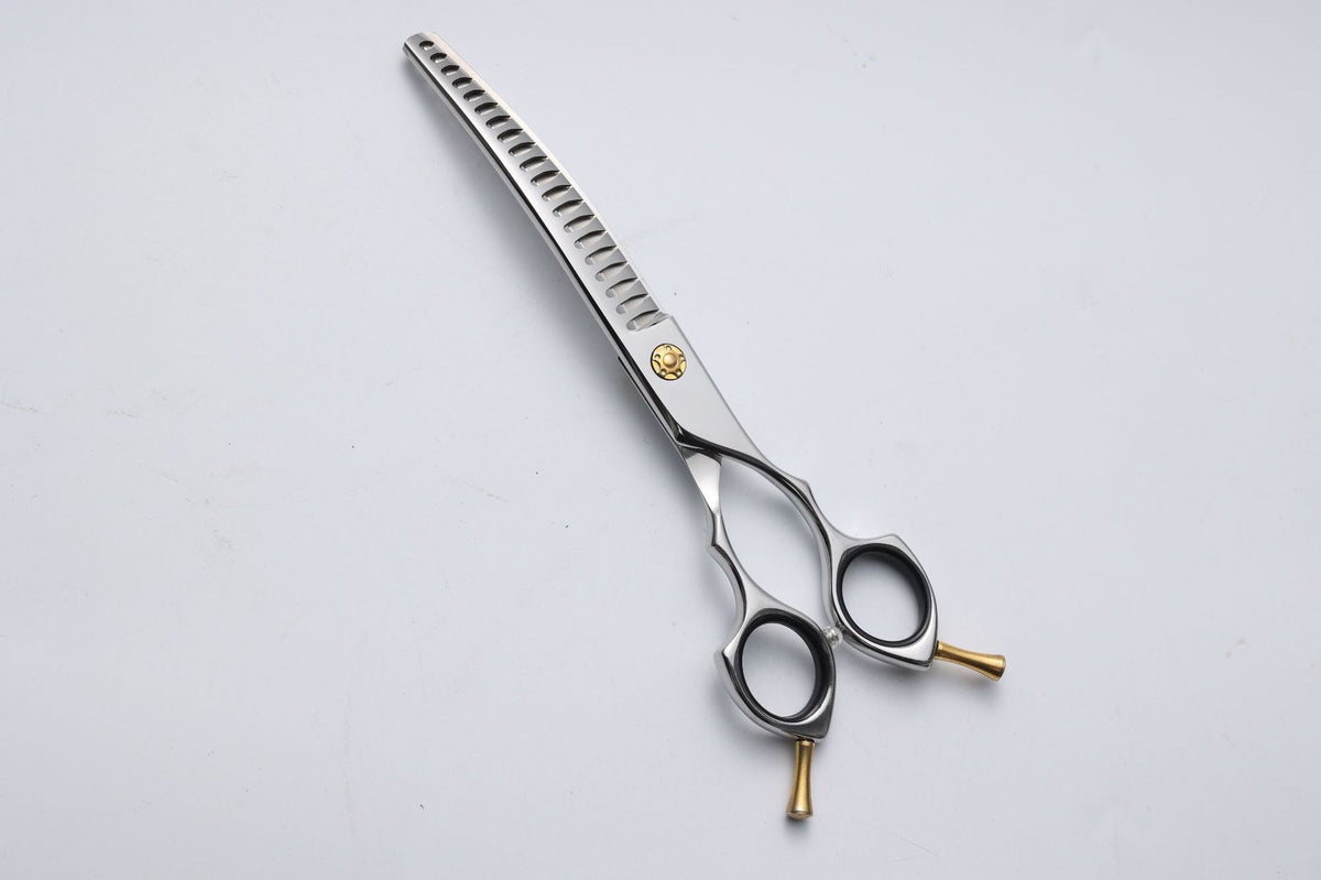 440C Stainless Steel Pet Grooming Shears & Sets - H004 7 inch Curved Fishbone Shears