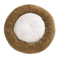 M53 Striped Plush Round Pet Bed - Striped Plush - Khaki