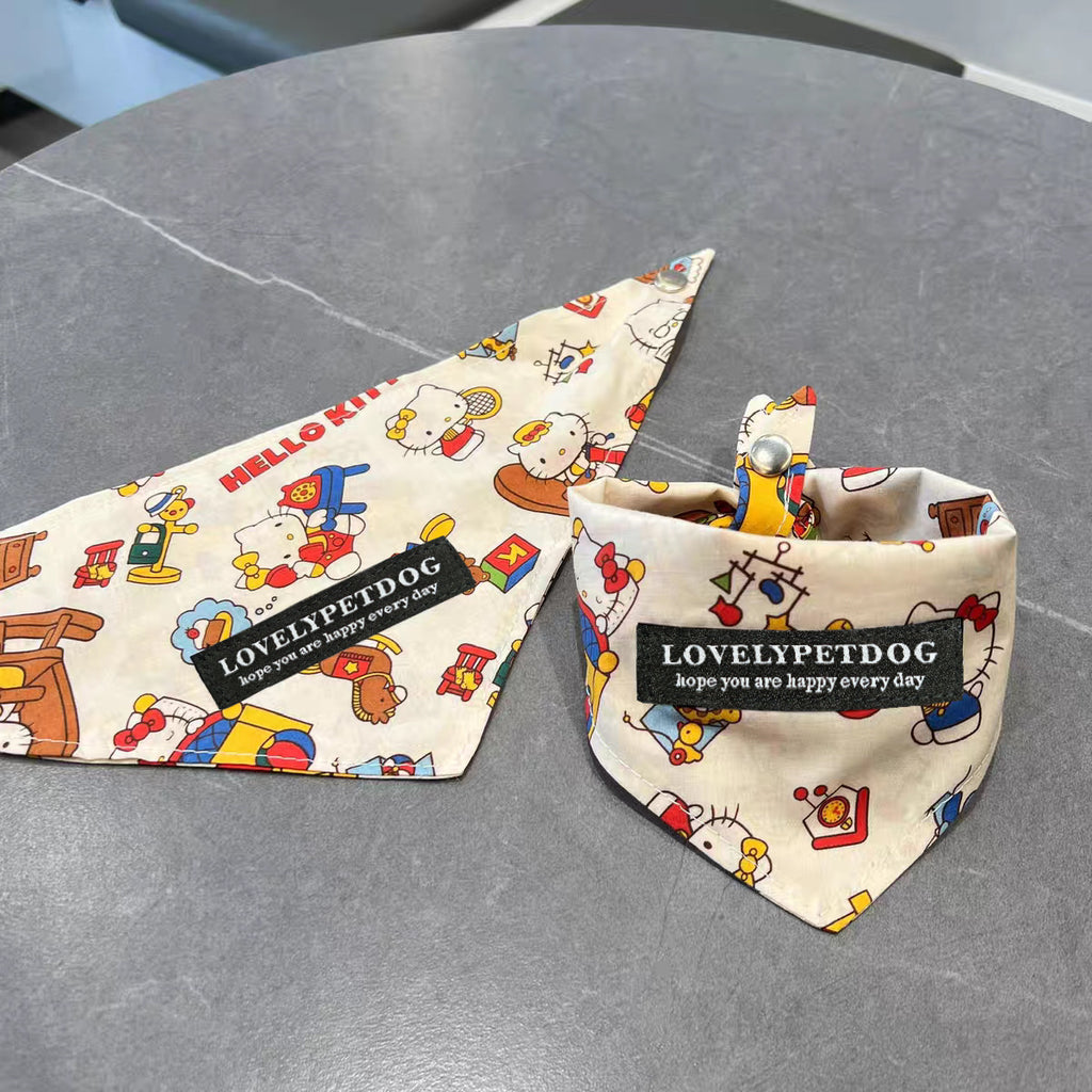 Pet Triangle Bandanas - Cat, Vintage & Plaid - Hallo Cat