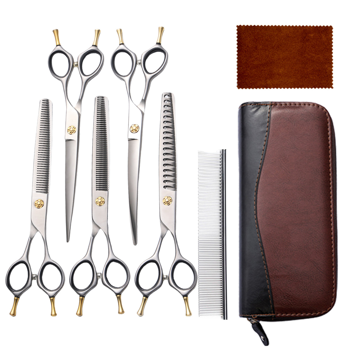 440C Stainless Steel Pet Grooming Shears & Sets - H006 Set