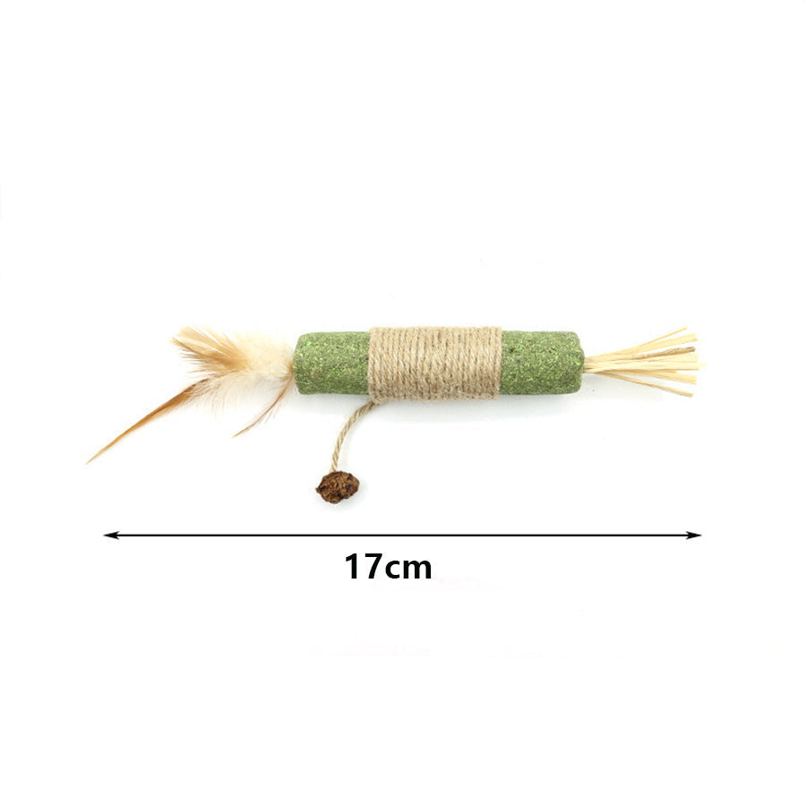 Catnip Sticks and Silvervine Raffia Cat Toys - Kitten Catnip Stick - 1 Piece - Clear OPP Bag