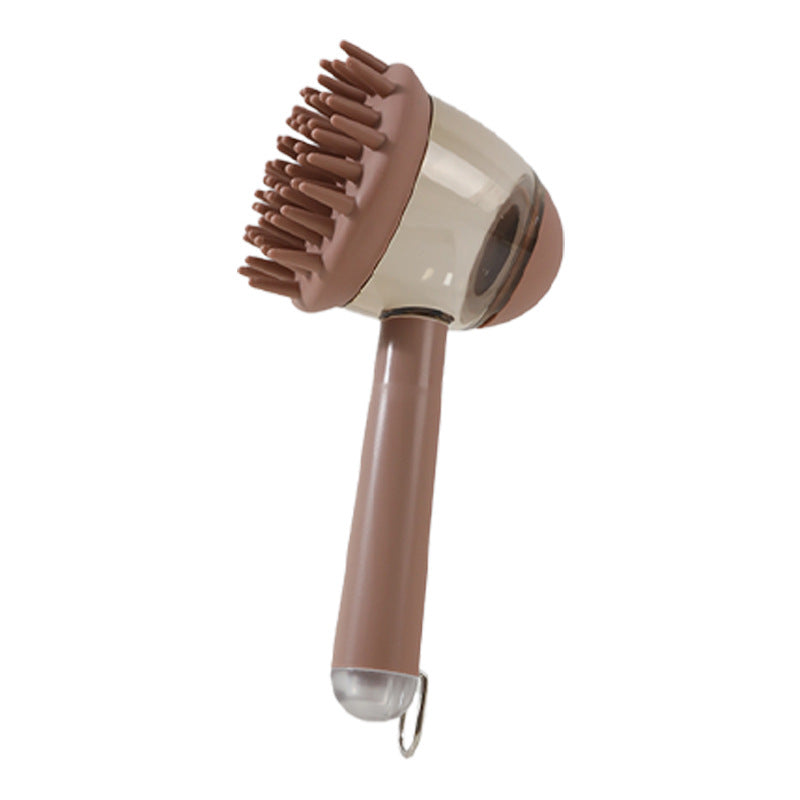 Refillable Pet Bath Brush - 18 cm - Refillable Bath Brush / Coffee Brown
