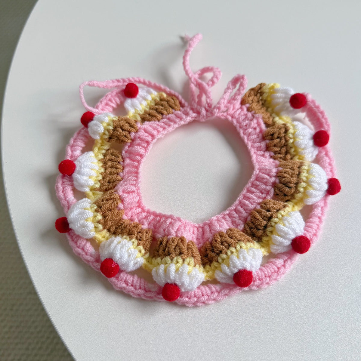Knitted Pet Collars & Bibs for Cats and Dogs - Pink Paper Cup