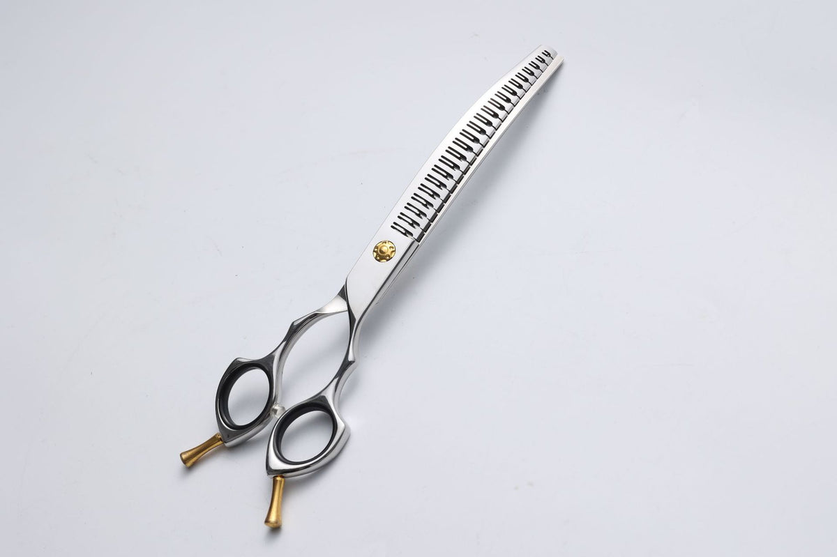 440C Stainless Steel Pet Grooming Shears & Sets - H004 7 inch Curved Blending Shears