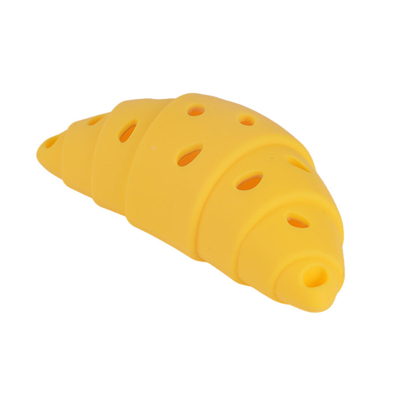 Croissant Silicone Treat-Dispensing Dog Toy - Croissant Treat Toy
