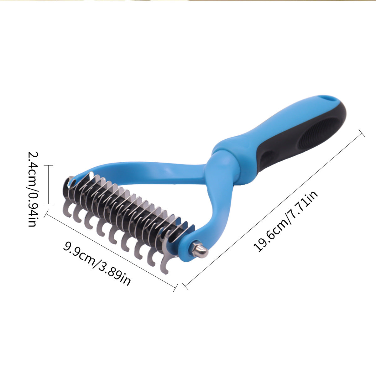 Double-Sided Stainless Steel Pet Dematting Comb - Black Handle