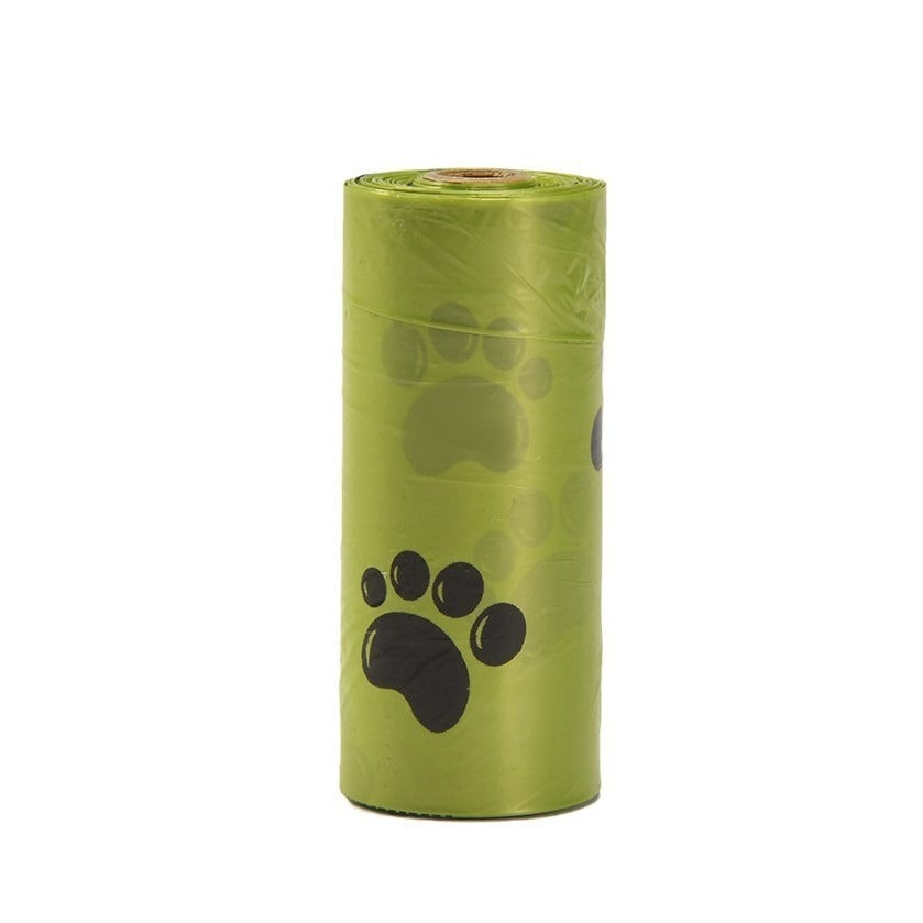Yellow-Green Pet Waste Bags and Dispensers - 1 Roll - 15 Bags