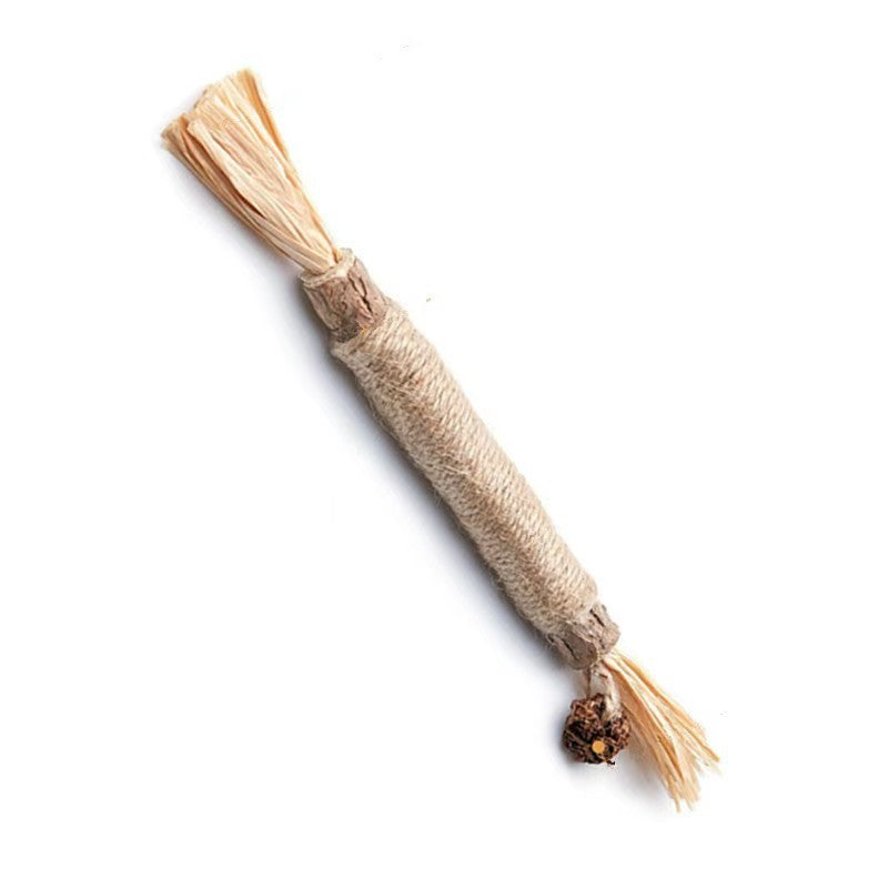 Catnip Sticks and Silvervine Raffia Cat Toys - Silvervine with Raffia - Clear OPP Bag