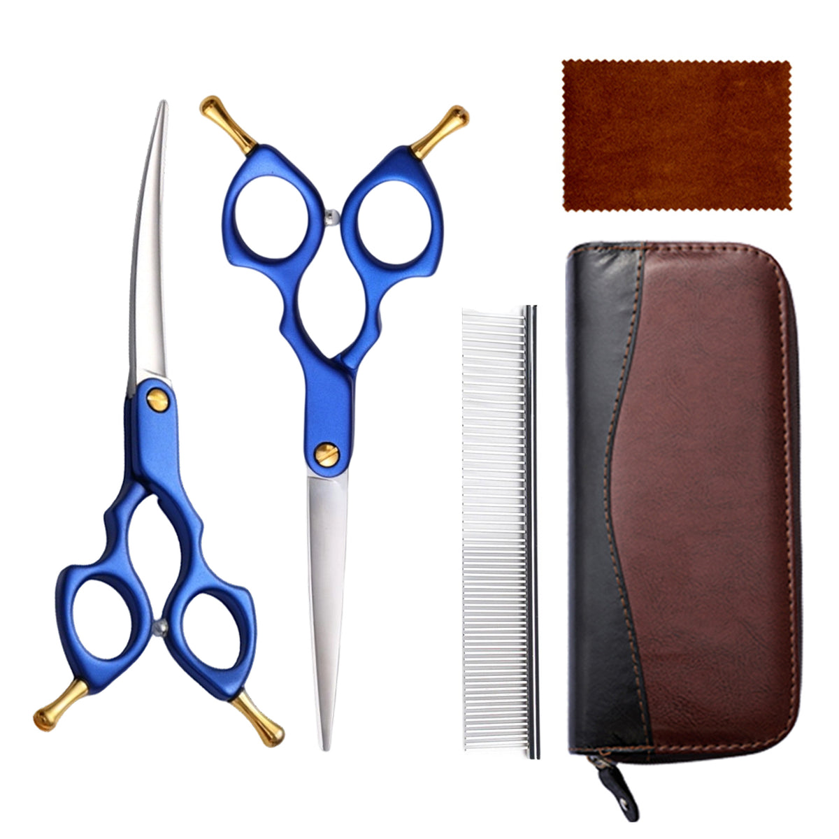 440C Stainless Steel Pet Grooming Shears & Sets - H022Blue Set