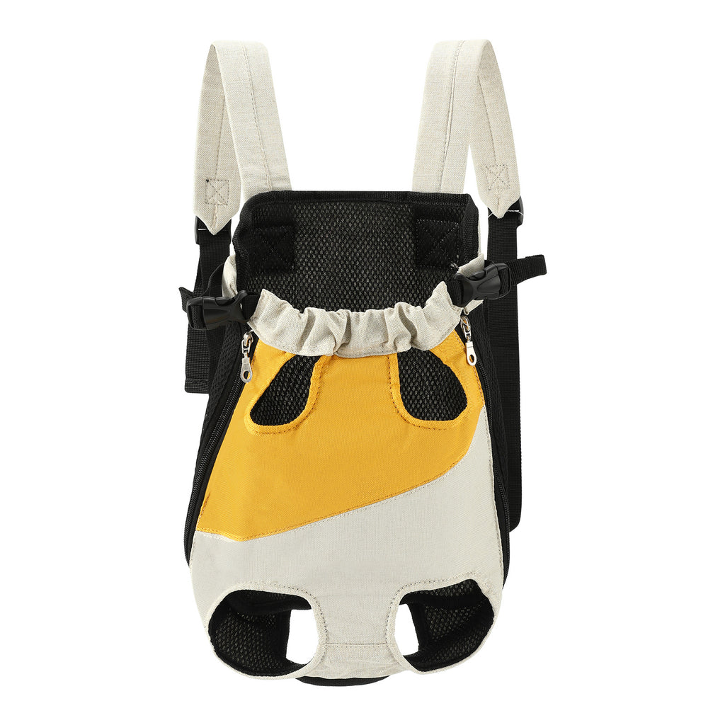 Front Pet Carrier Backpack - Yellow-White