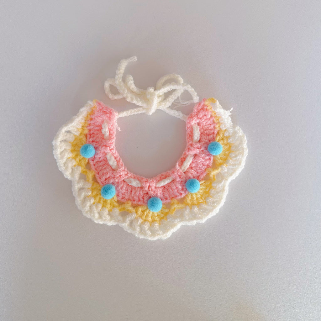 Knitted Pet Collars & Bibs for Cats and Dogs - Cherry Blossom Bobbles