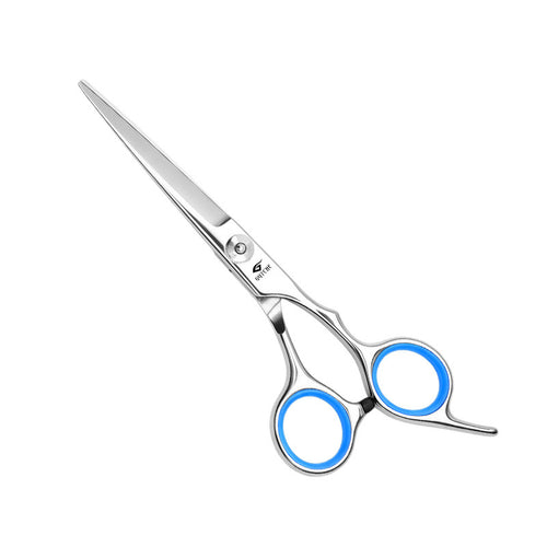 Blue-Ring Pet Grooming Shears & Tool Sets - White Screw - Blue Finger Rings-Straight Shears