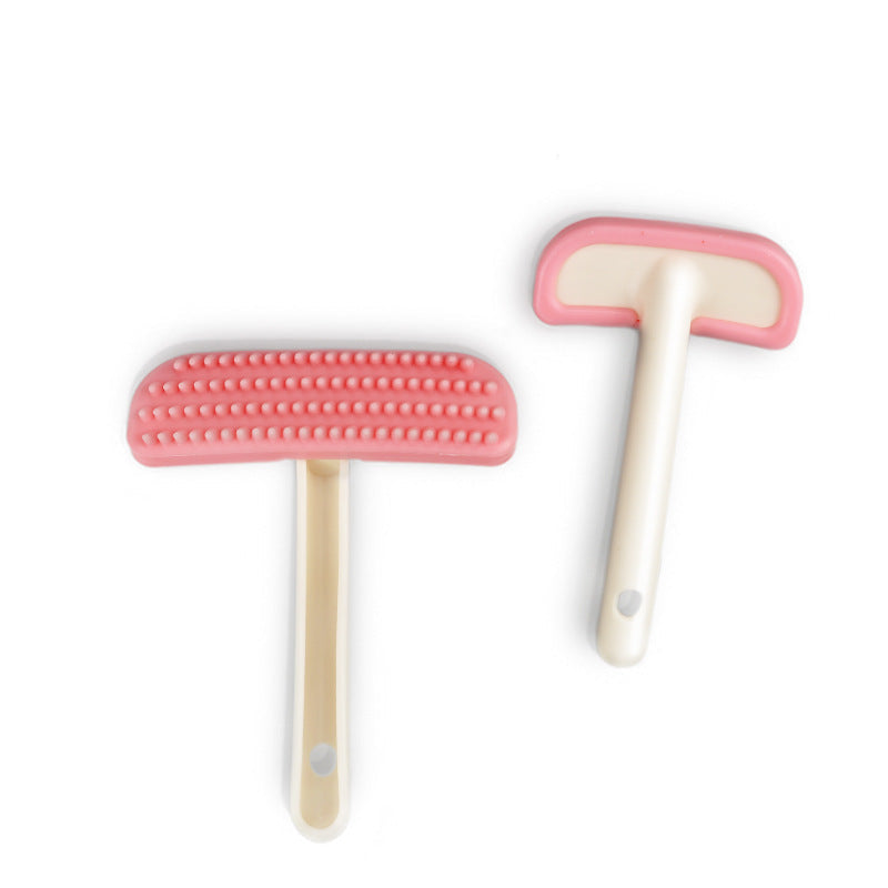 Pink Silicone Soft-Tooth Pet Brush - Pink