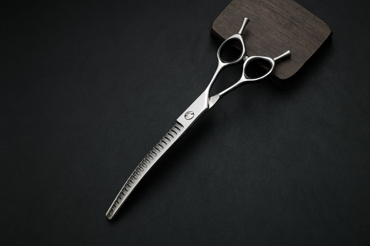 440C Stainless Steel Pet Grooming Shears & Sets - H023 7 inch Curved Fishbone Shears