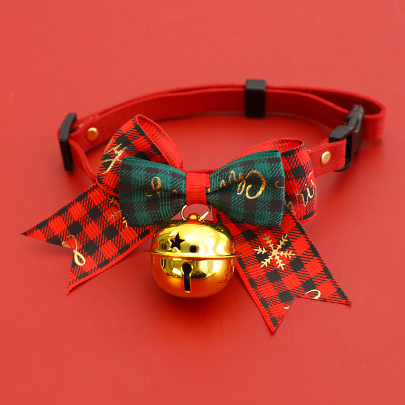 Christmas Pet Collars with Bell & Bow - Red