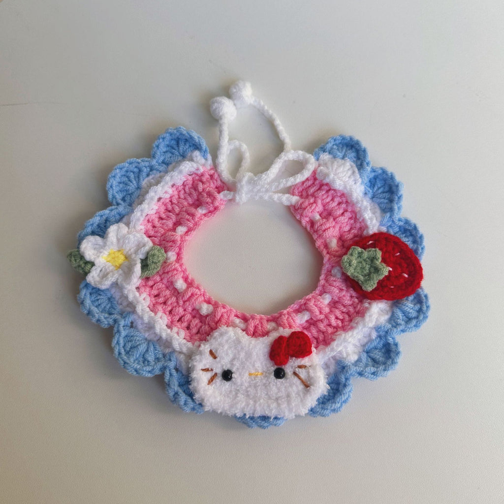 Knitted Pet Collars & Bibs for Cats and Dogs - Cute Kitty