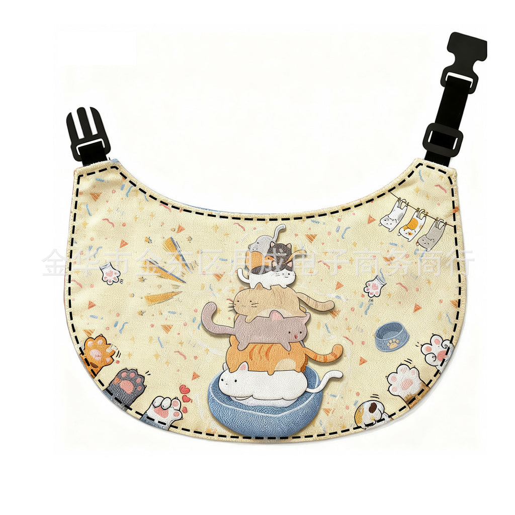 Rounded Cartoon Pet Bibs - Stacked Cats